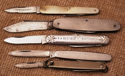 5 Metal Handle Knives: NYK, Utica, Best, Jordan, Boker