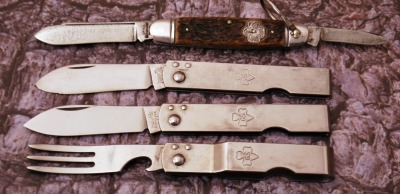 Four Official Girl Scout Knives