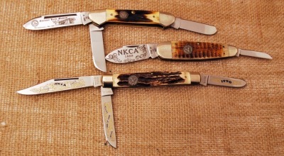 3 NKCA Knives-Case Gunboat & Jumbo Sleeveboard