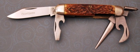 Etched Ulster vintage bone 5 blade Scout