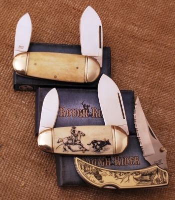 Three Scrimshaw Knives