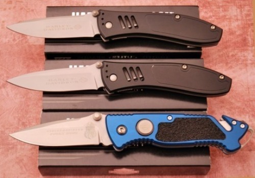 Three Harley Davidson Knives