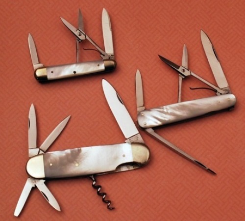 Three Pearl Handle Knives