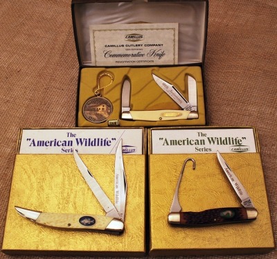 Three Camillus Commemorative Knives