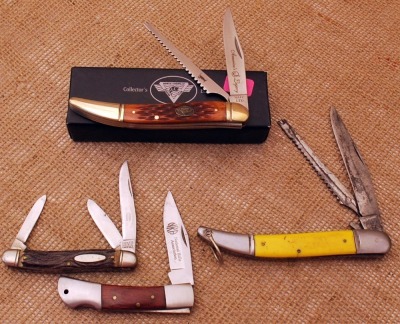 Two Fish Knives a Lockback and a Small Stockman