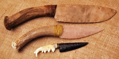 Trio of Classic Flintknapped blades - 2