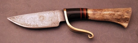 Stag/Leather washer Damascus Hunter