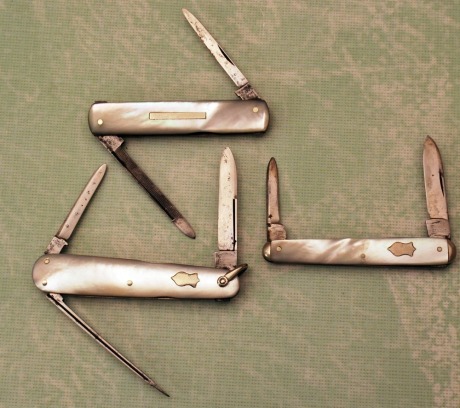 Three Simmons Pearl Handle Knives