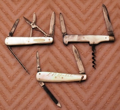 Three Keen Kutter Pearl Handle Knives