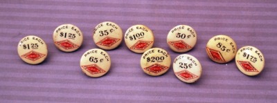 10 Diamond Edge Vintage Price Buttons