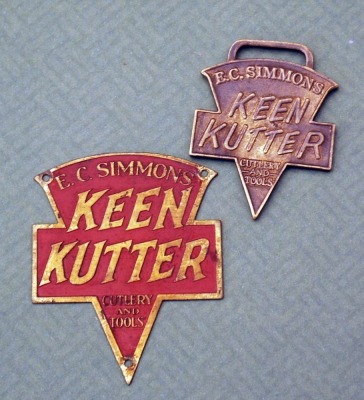 Two Metal Keen Kutter Keystones Advertising Signs