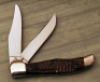 Rare Case 6265 flat ground Case XX folding hunter, green bone handles, not drilled - 2
