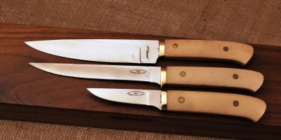Set of Handmade Kitchen Knives by W. J. McDonald
