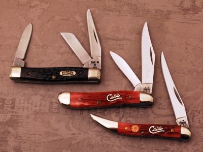 Three Case Knives: Peanut, toothpick, + one