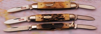 Three Case Stag Handle Knives