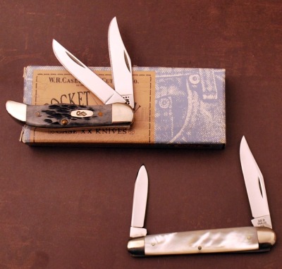 Pair of Case knives Pearl and Mini Folding Hunter