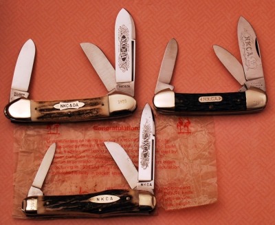 Three NCKA Club Knives