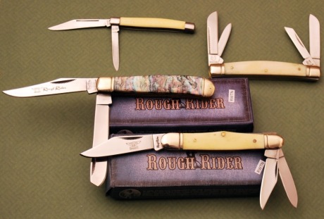 Three Rough Rider knives and an Imperial