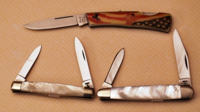 Three Case knives: 1 pearl