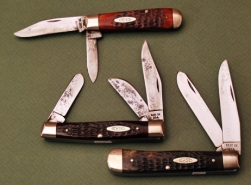 Three Used 70's Case knives