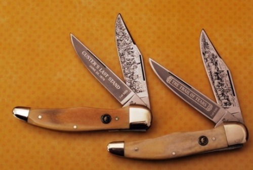 H&R Bone etched folding hunters