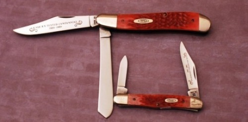 Pair of Case Red Bone Centennials 6240 sp-6208