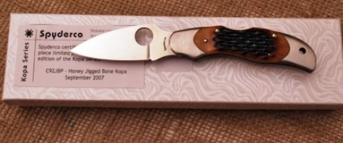 Spyderco Kopa Honey Jigged Bone