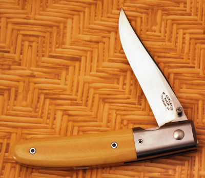 M Gurganus Colerian, NC Micarta locking liner folder