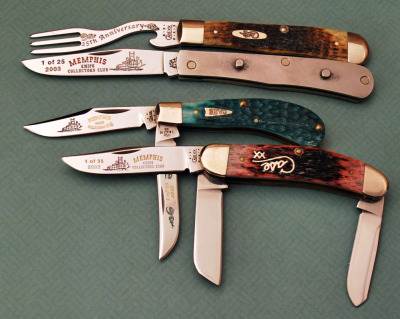 Three Case Memphis Knife Collectors Club knives
