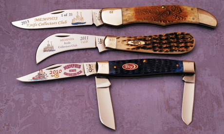 Three Case Memphis Knife Collectors Club knives