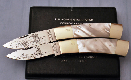 Pair of Pearl handled Elk Horn Cowboy Series