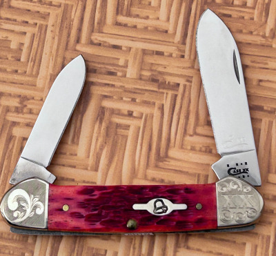 Case Red Bone Engraved Canoe