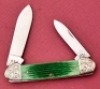 Case Green Bone Engraved Canoe - 2