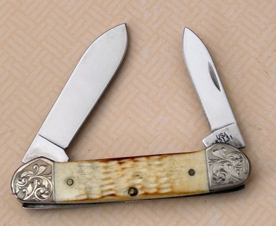 Case White Bone Engraved Canoe - 2