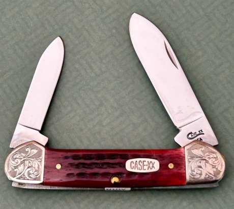 Case Red Bone Engraved Canoe