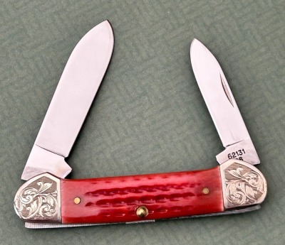 Case Red Bone Engraved Canoe - 2