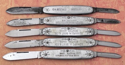 5 Schrade-Walden Aluminum Advertising Knives