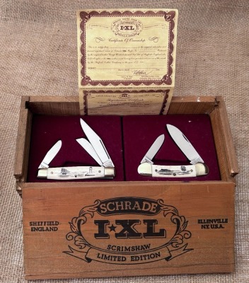 I-XL Schrade Scrimshaw Set