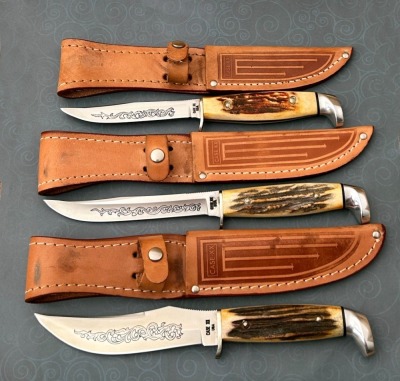 3 Case Blue Scroll Stag Hunter Set