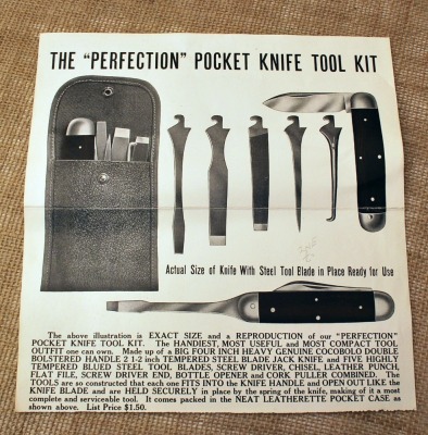 Vintage Perfection Pocket Knife Tool Kit Ad