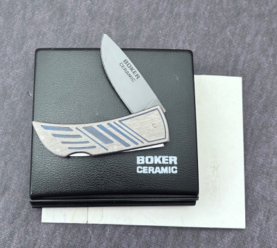 Boker Titanium/Ceramic Blade lockback in box