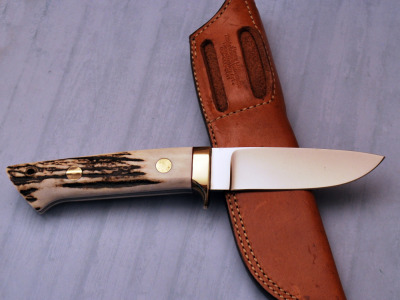 Lile with Dot stag handled drop point hunter - 2