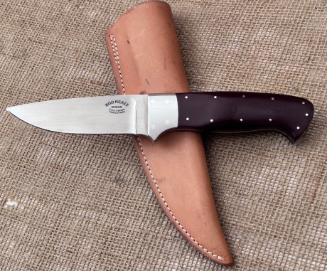 Bud Nealy micarta drop point hunter--11 pins