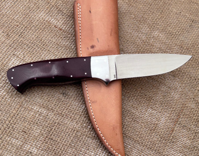 Bud Nealy micarta drop point hunter--11 pins - 2