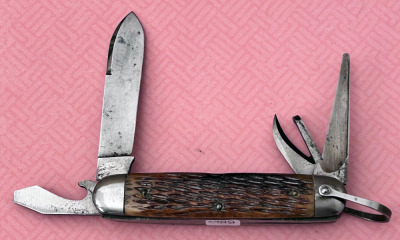 Schrade Cut. Co. Peach seed Bone Scout knife - 6