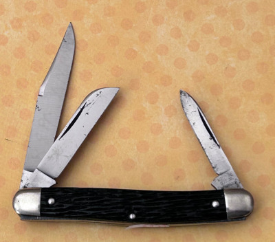 Schrade Cut. Co. peach seed synthetic three blade serpentine - 6