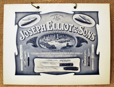 Joseph Elliot & Sons Carboard Sign and a 1923 Cattaraugus Catalog