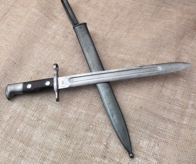 1896 Krag Bayonet with metal scabbard - 4