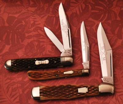 Three Queen & S&M Bone Collectible Knives