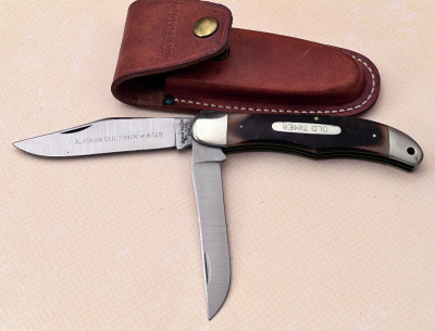 Rare Etch on Schrade-Walden Folding Hunter